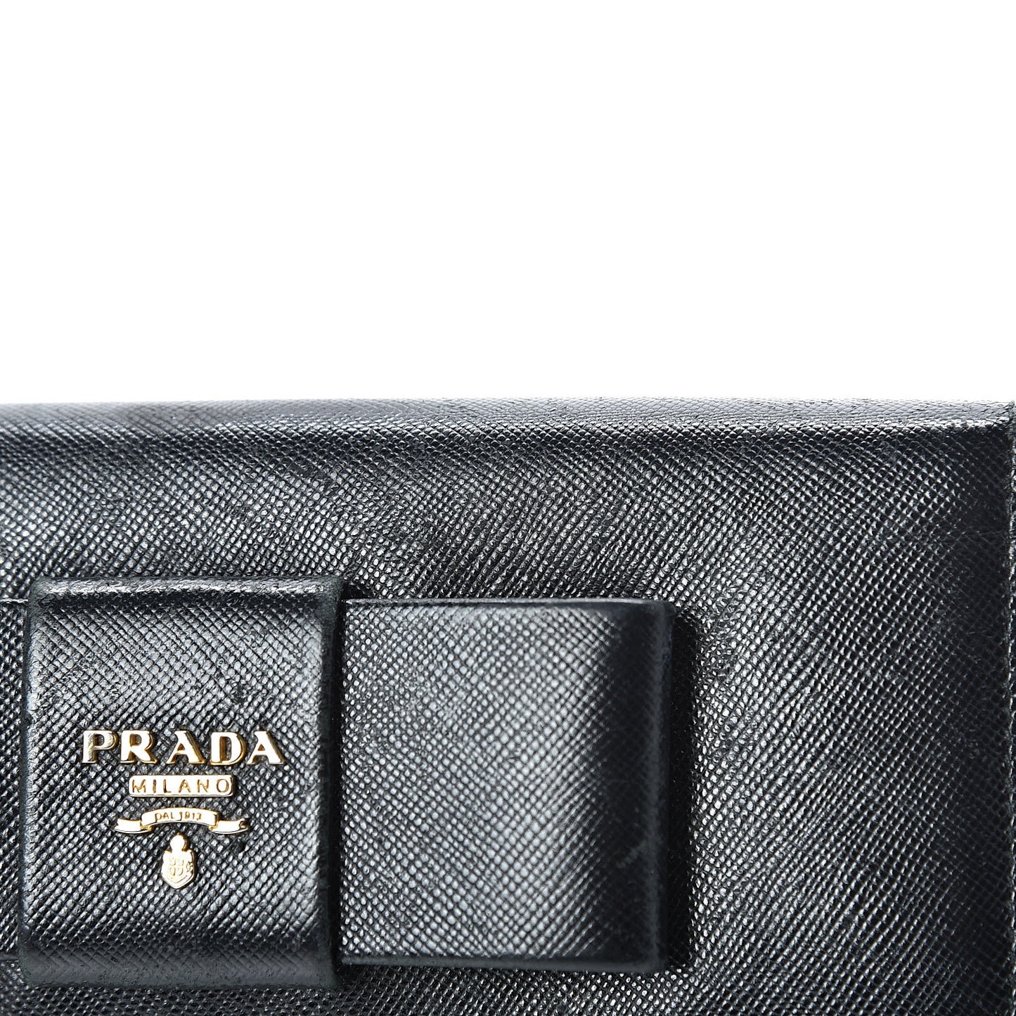 Saffiano Bow Continental Wallet Black