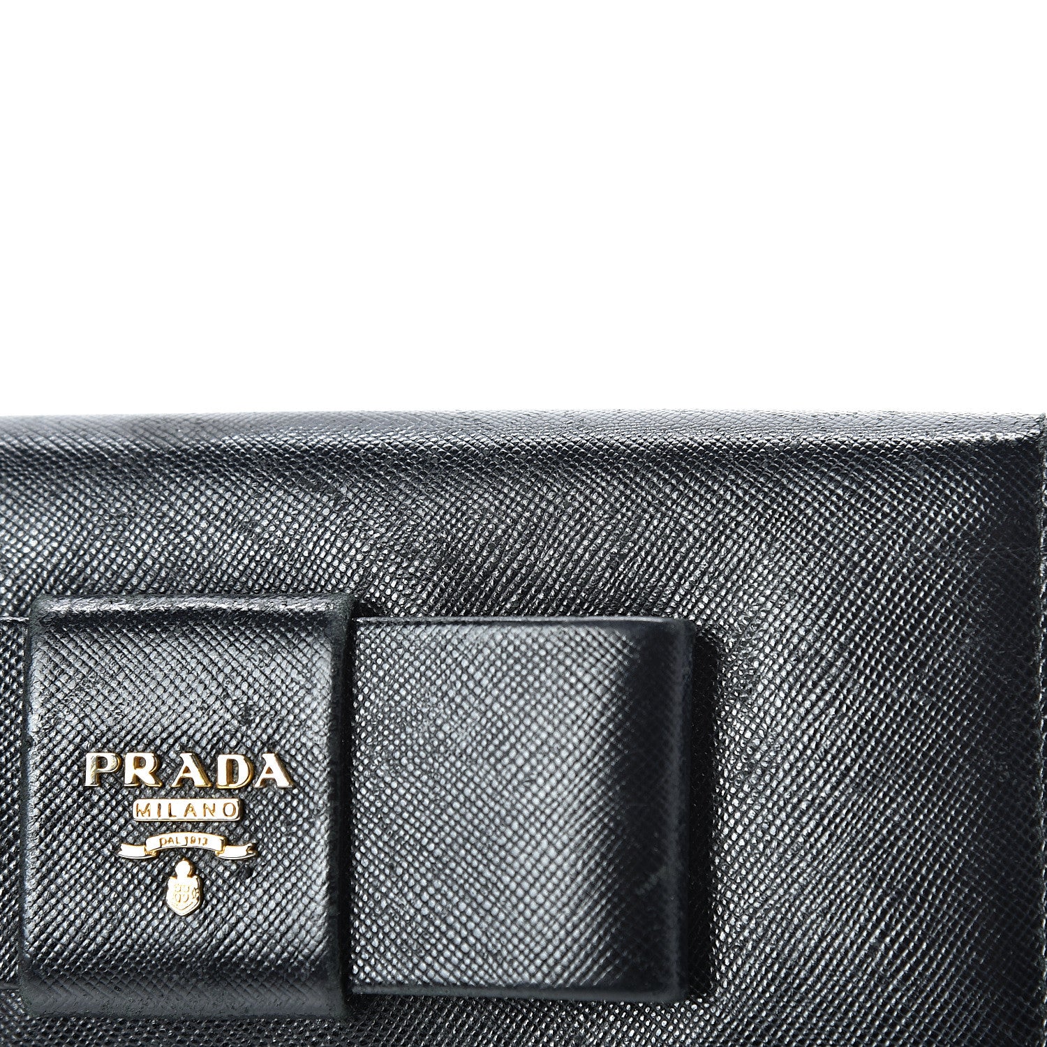 Prada Saffiano Bow Continental Wallet Black 9 of 10