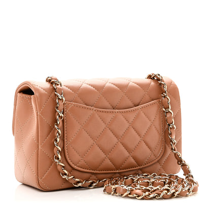 Chanel Lambskin Quilted Mini Rectangular Flap Brown 3 of 11