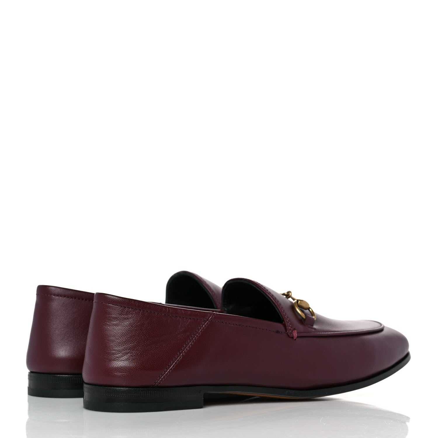 Gucci Lambskin Womens Brixton Horsebit Loafers 39 Vintage Bordeaux 4 of 9