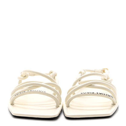 Louis Vuitton Lambskin Nova Flat Sandals 38.5 White 2 of 12