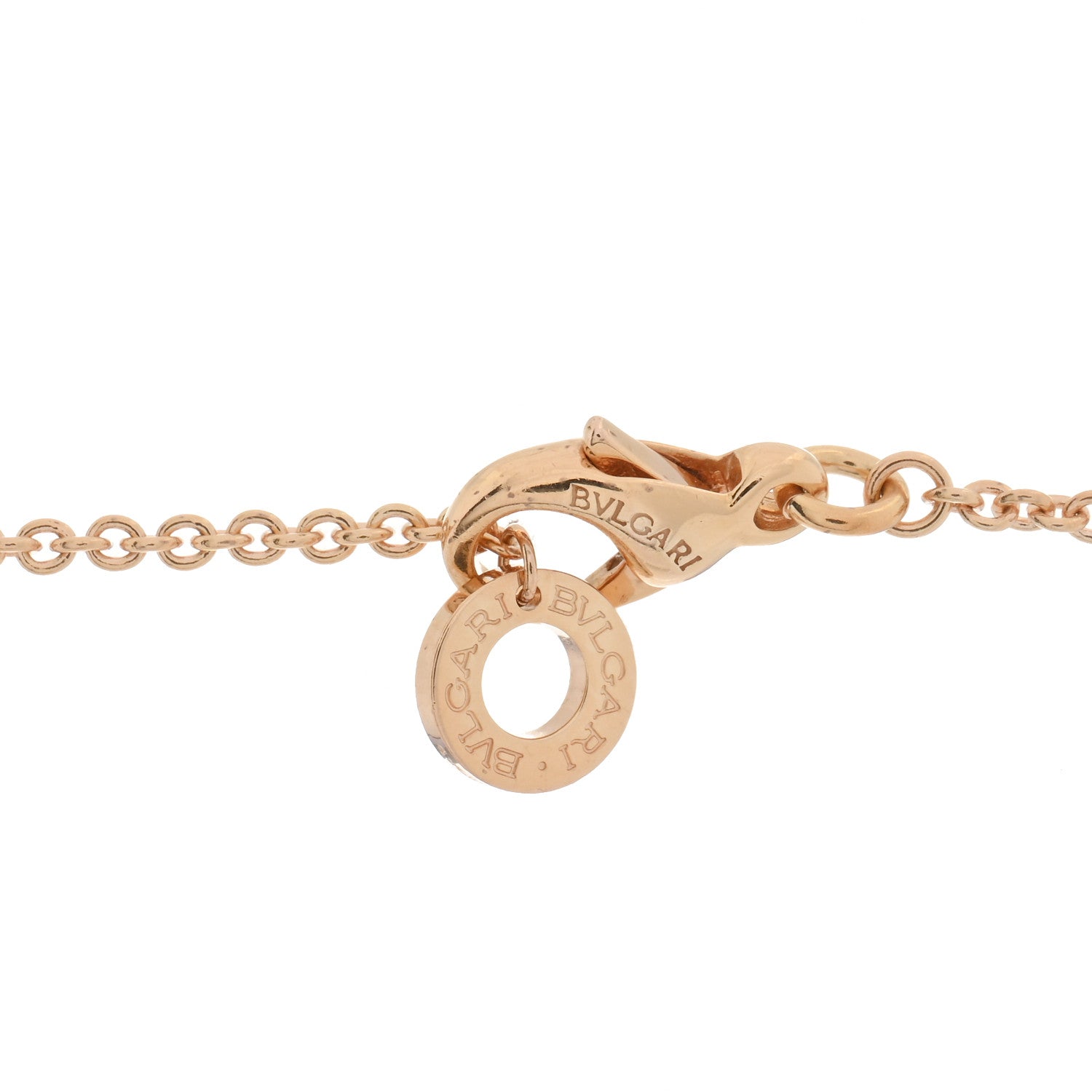 Bulgari 18K Rose Gold Diamond White Ceramic B.Zero1 Necklace 3 of 3