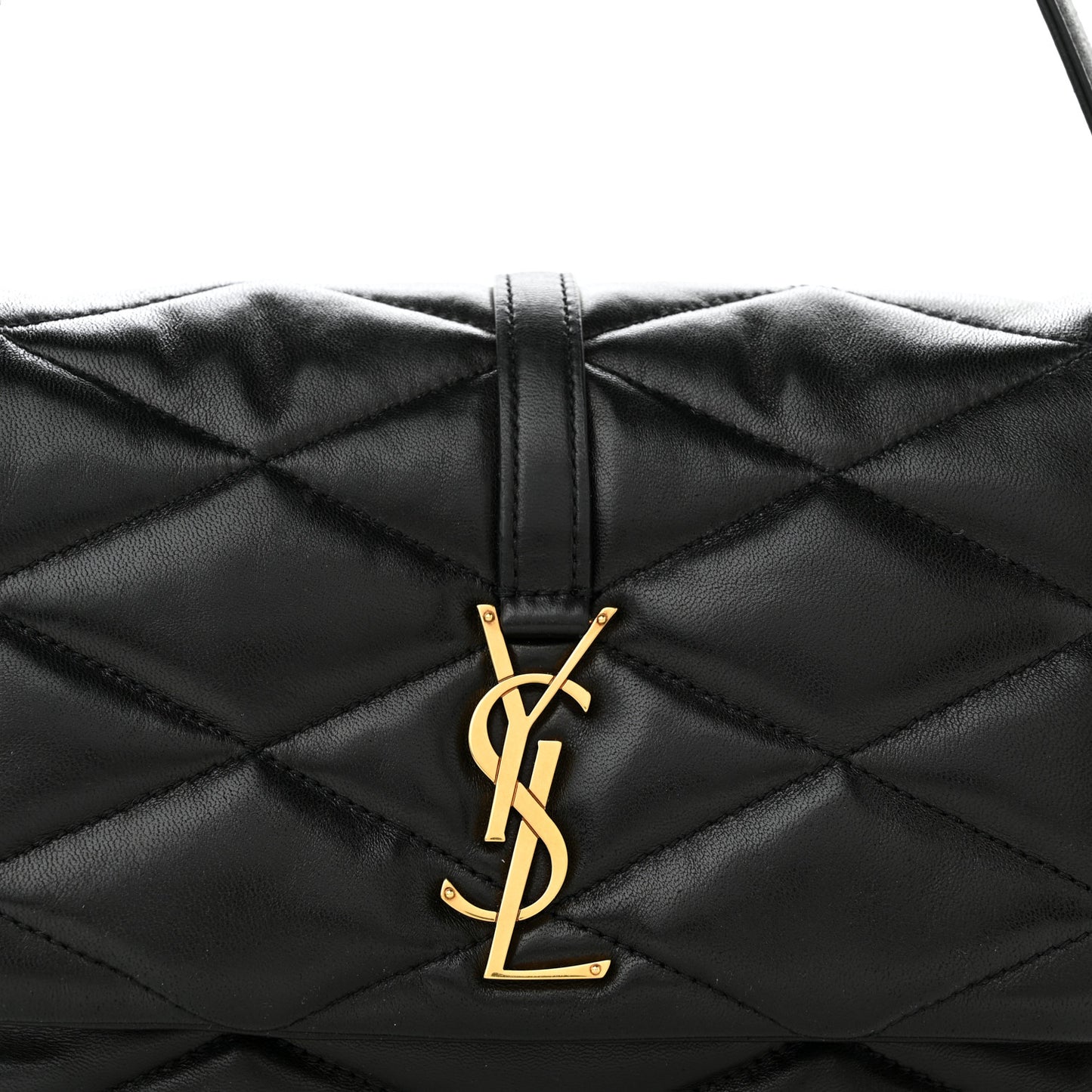Lambskin Quilted Le 57 Diamond Shoulder Bag Black