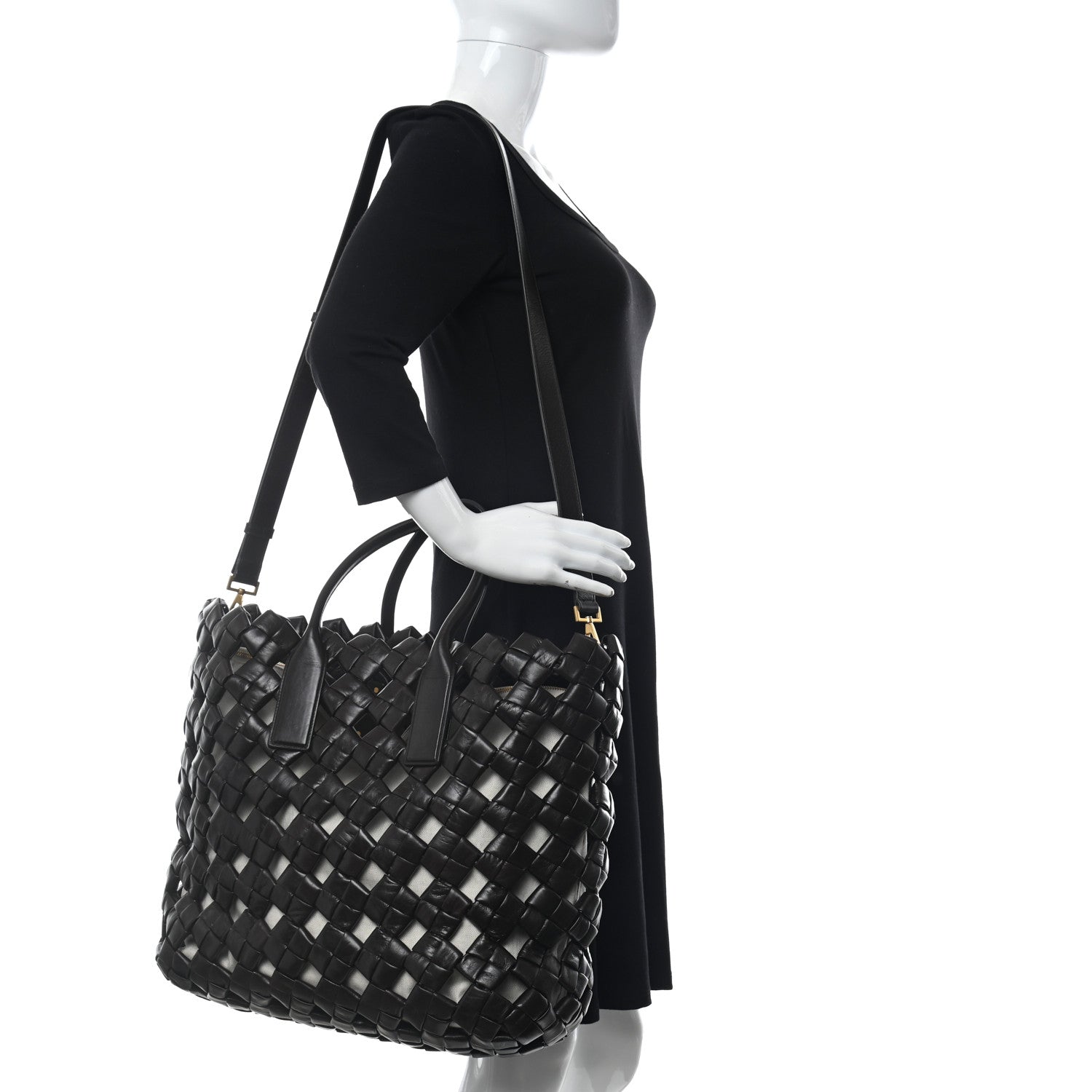 Bottega Veneta Nappa Intrecciato Linen Medium North South Tote Fondant 2 of 13