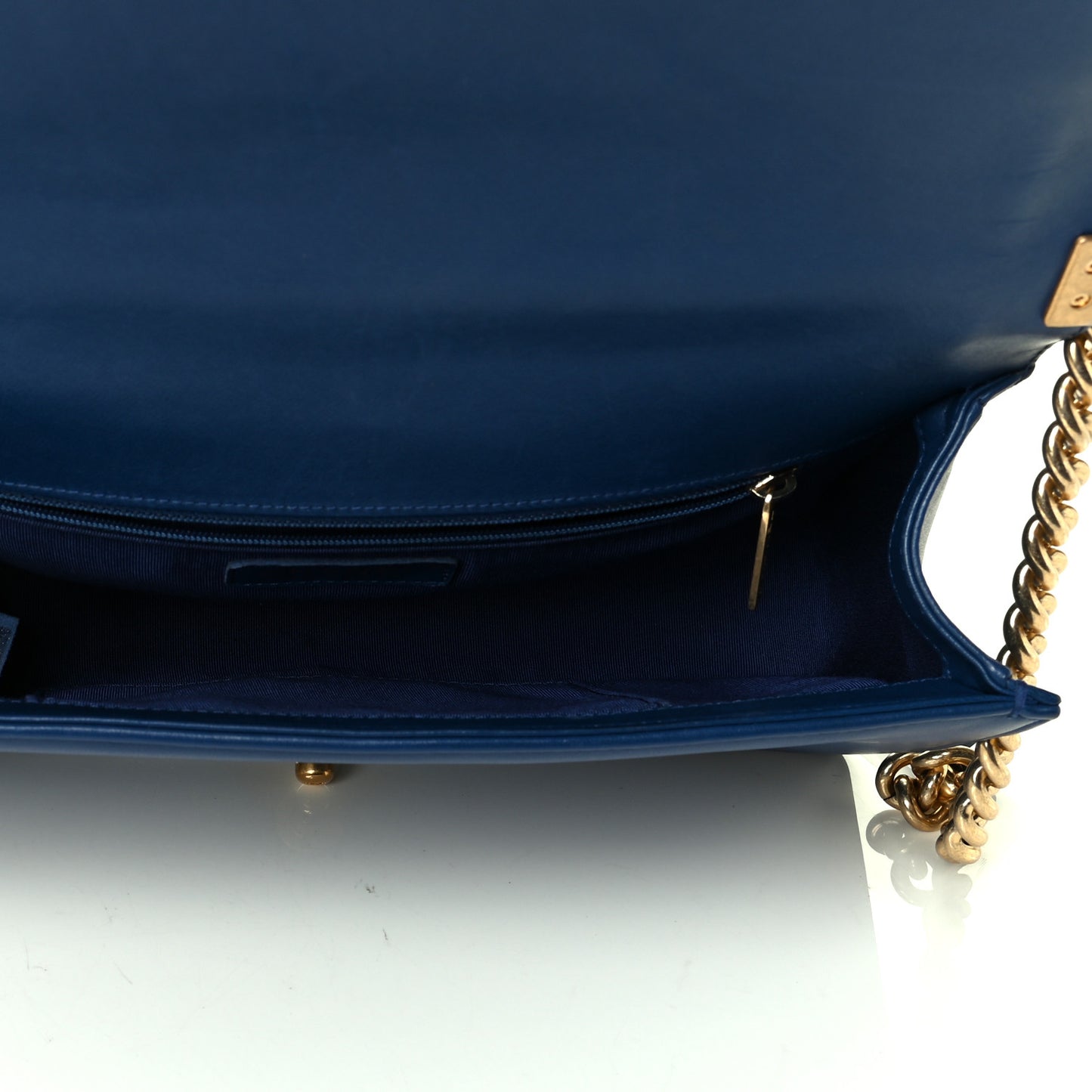 Lambskin Quilted New Medium Boy Flap Dark Blue