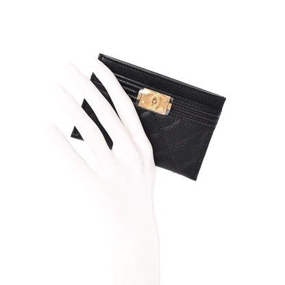 Chanel Caviar Quilted Boy Card Holder Black 2 of 9