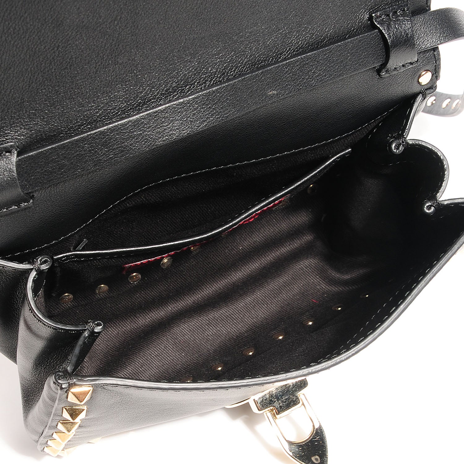Valentino Garavani Vitello Mini Rockstud Flap Saddle Crossbody Bag Black 5 of 8
