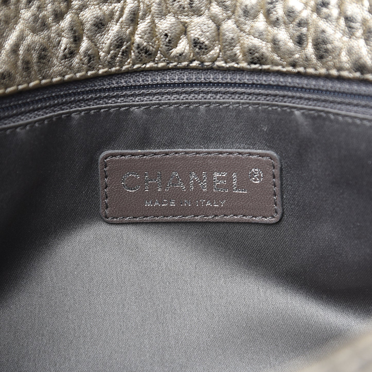 Distressed Lambskin Medium Leo Lion Flap Metallic
