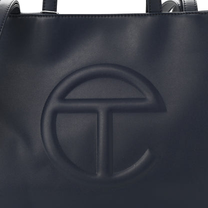 Telfar Vegan Leather Medium Shopping Bag Navy 8 of 10