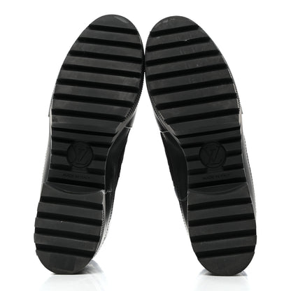 Louis Vuitton LOUIS VUITTON Calfskin Monogram Denim Laureate Platform Desert Boots 41 Grey 5 of 8