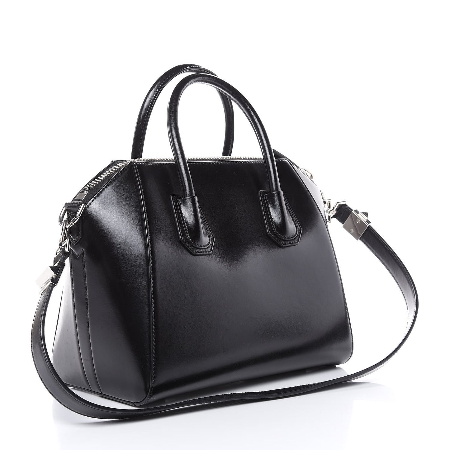 Shiny Lord Calfskin Small Antigona Black