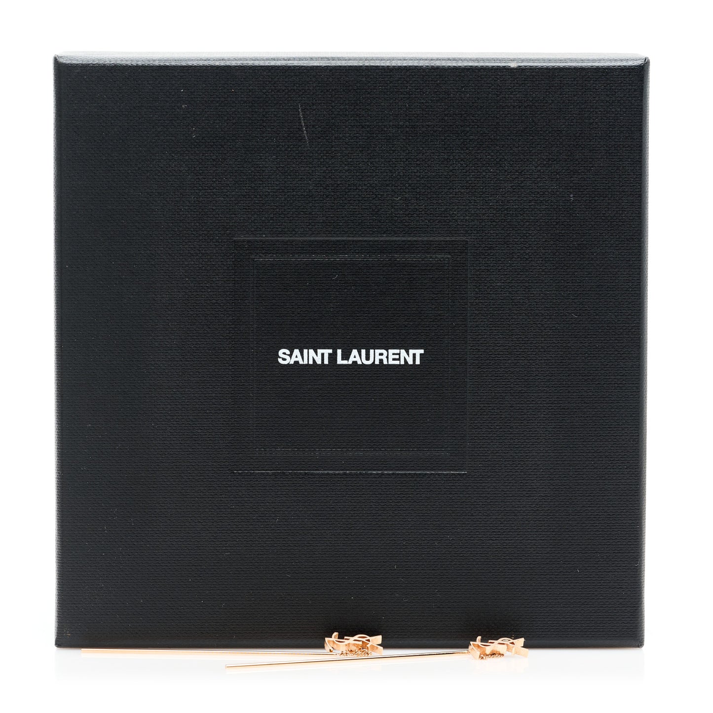 Metal Monogram Pendant Threader Earrings Rose Gold