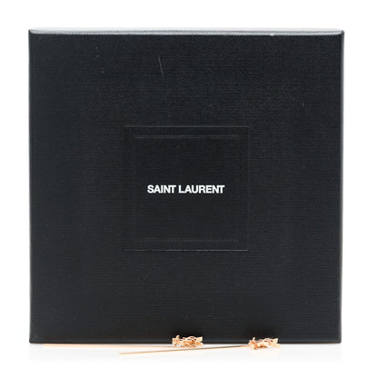 Saint Laurent Metal Monogram Pendant Threader Earrings Rose Gold 4 of 4