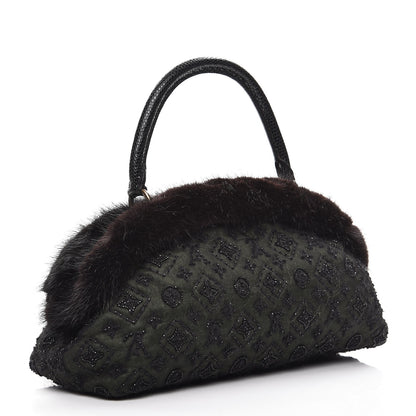 Louis Vuitton Mousseline Mink Lizard Beaded Demi Lune GM Vert 3 of 12