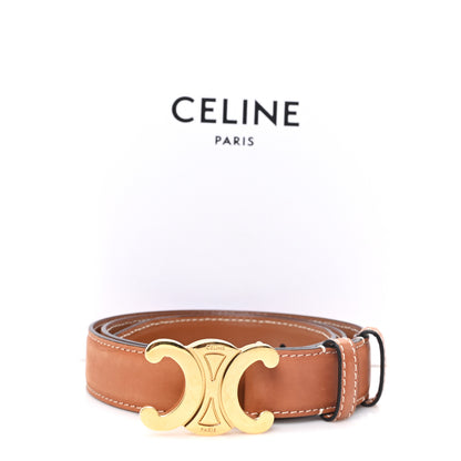 Celine Box Calfskin Medium 25mm Triomphe Belt 75 30 Tan 6 of 6