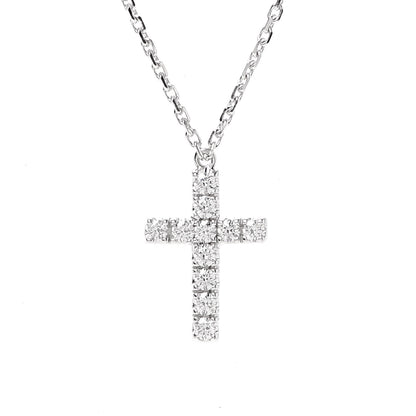 Cartier 18K White Gold Diamond Symbols Cross Pendant Necklace 4 of 5