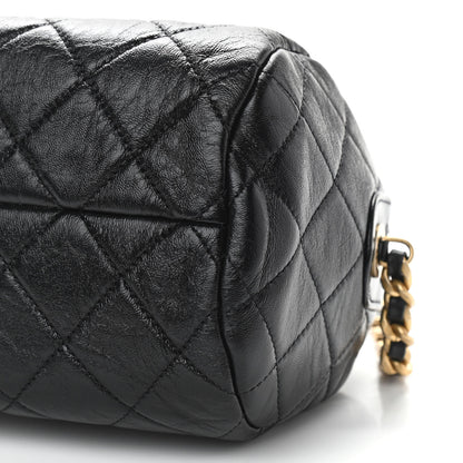 Chanel Shiny Lambskin Quilted Fashion Therapy Bowling Bag Black 6 of 10
