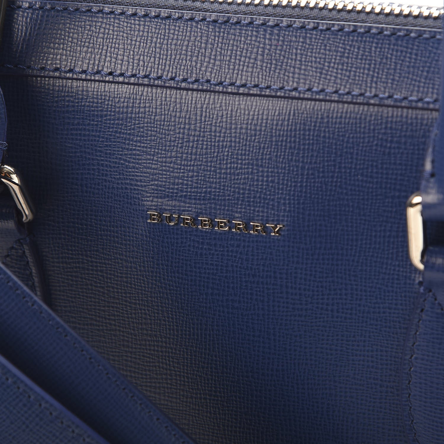 Burberry Textured Calfskin Barrow Briefcase Deep Blue 9 of 9