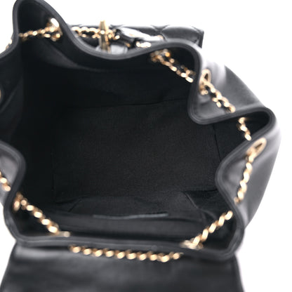 Chanel Lambskin Quilted Small Duma Drawstring Backpack Black 6 of 10