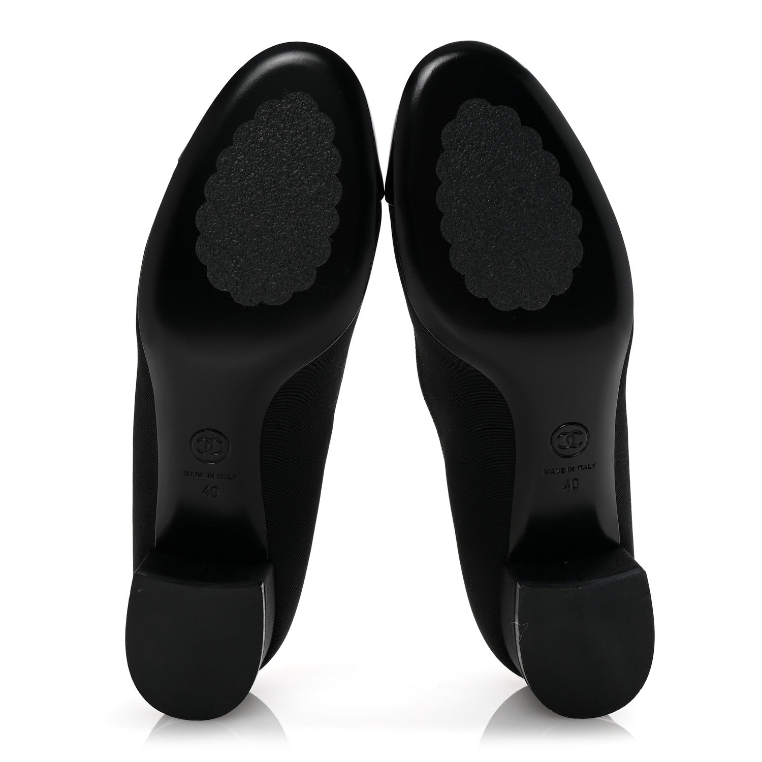Chanel Grosgrain Patent Calfskin CC Cap Toe Pumps 40 Black 6 of 9