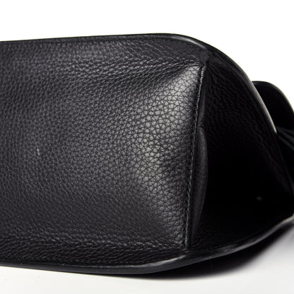 Gucci Pebbled Calfskin Medium Bamboo Daily Flap Shoulder Bag Black 8 of 8