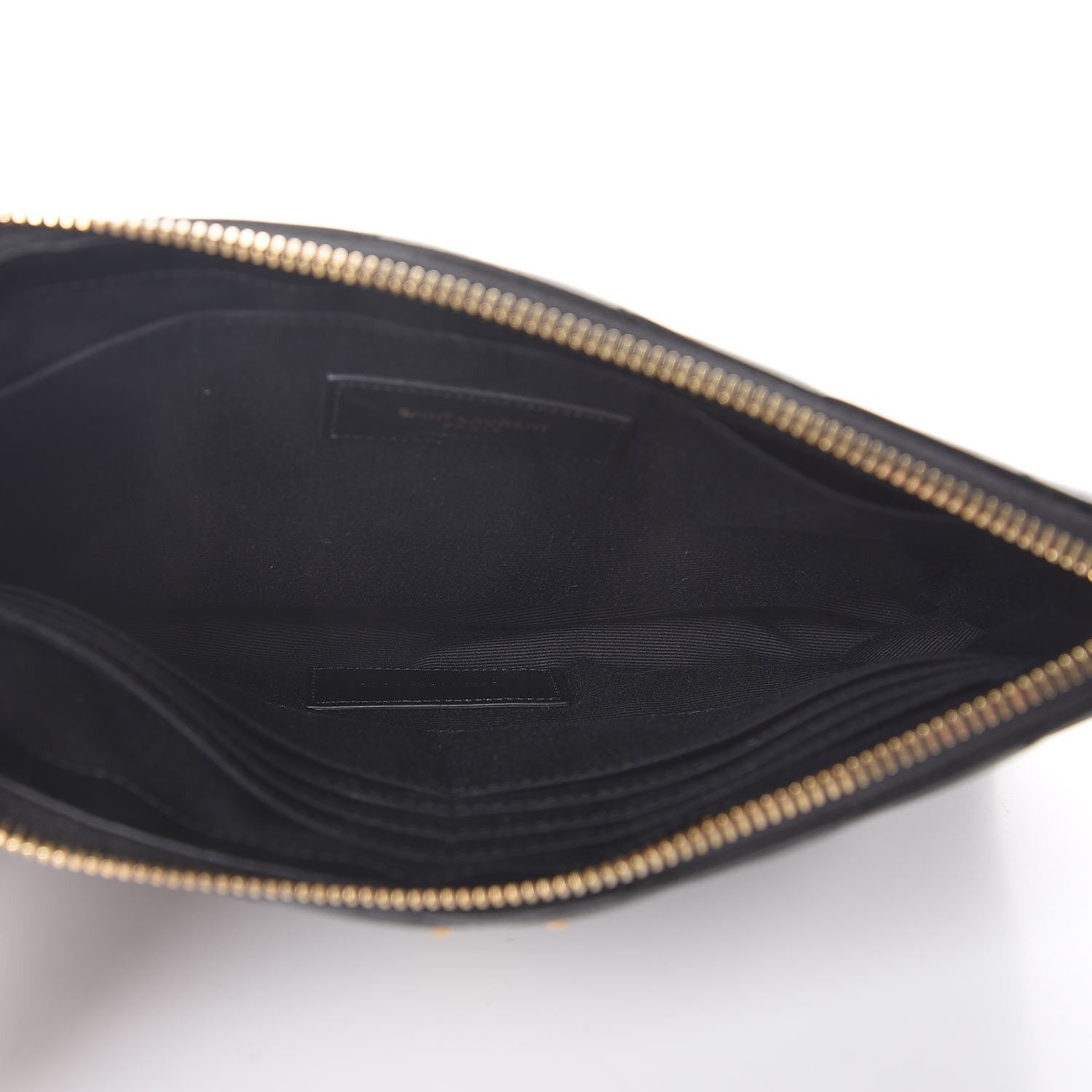 Saint Laurent Calfskin Matelasse Chevron Monogram A5 Wristlet Black 5 of 7