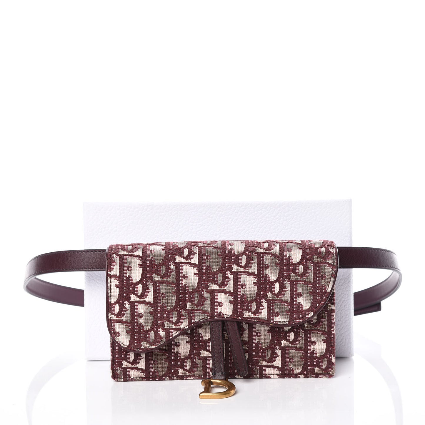 Oblique Saddle Belt Bag Bordeaux