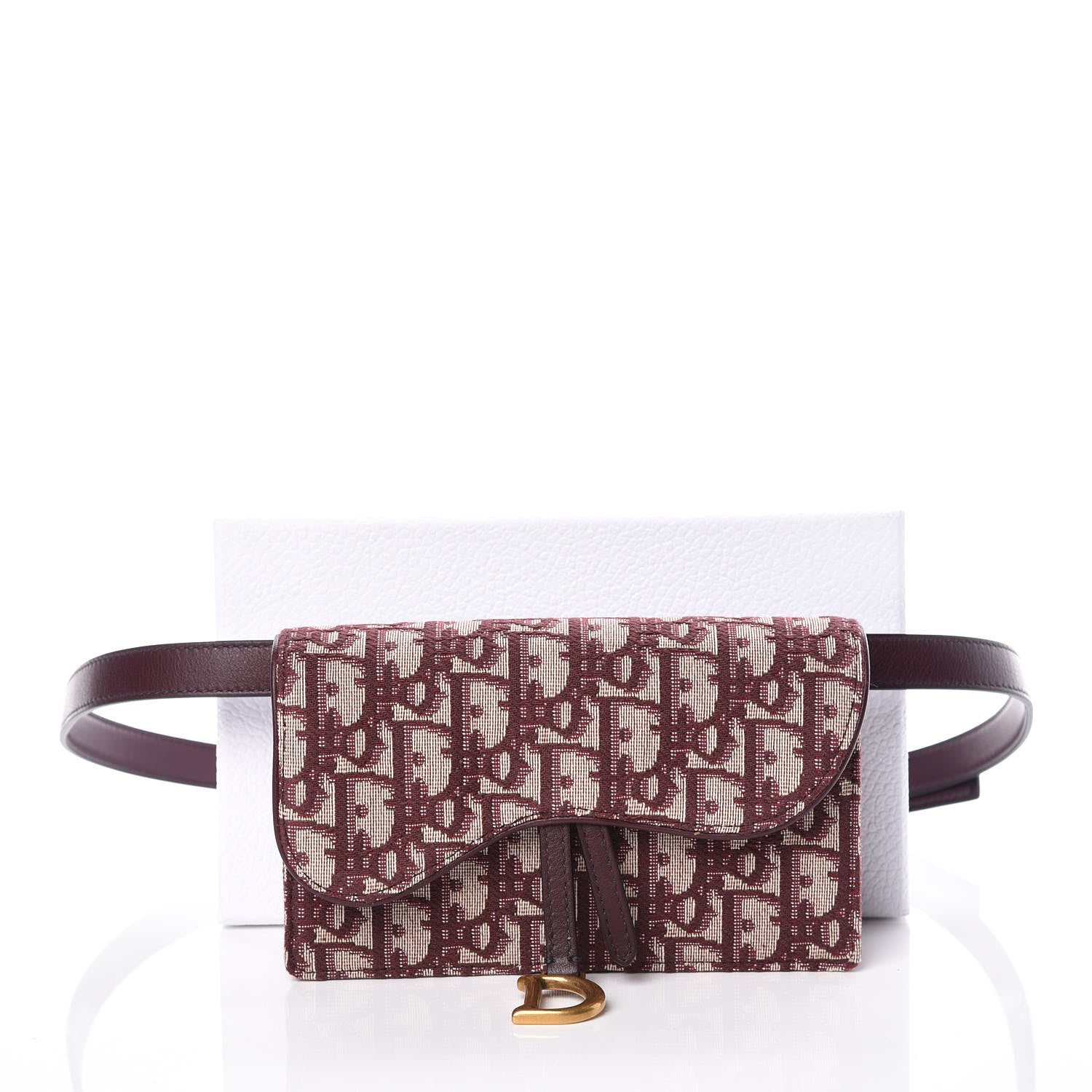 Christian Dior Oblique Saddle Belt Bag Bordeaux 11 of 11
