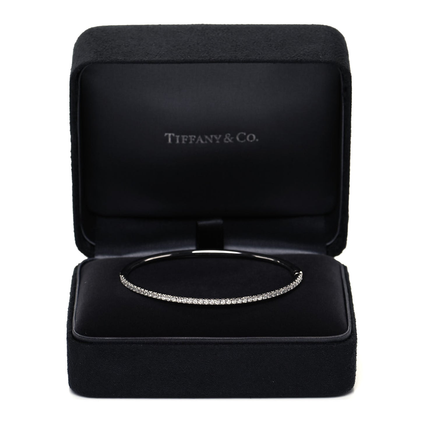 18K White Gold Diamond Metro Bangle Bracelet