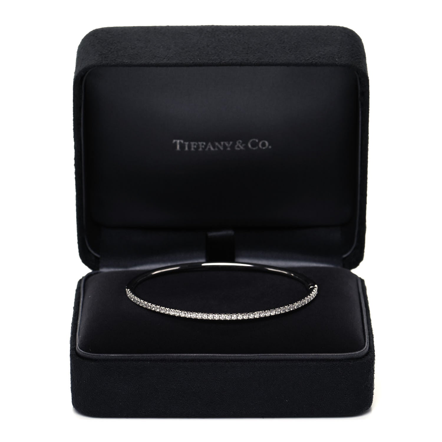 Tiffany 18K White Gold Diamond Metro Bangle Bracelet 5 of 5