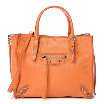Balenciaga Calfskin Papier Mini A4 Zip Around Tote Orange 1 of 13