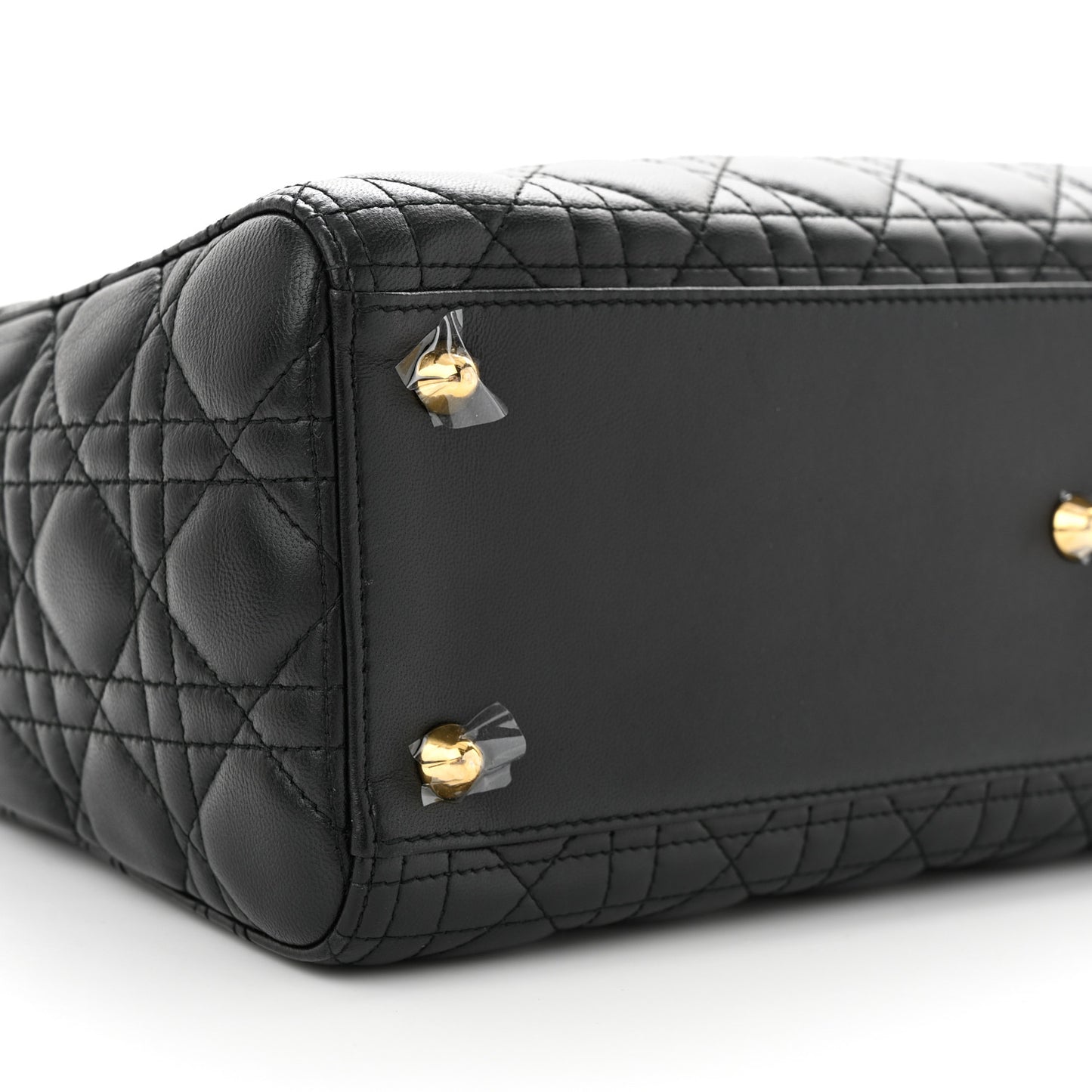 CHRISTIAN DIOR Lambskin Cannage Large Lady Dior Black