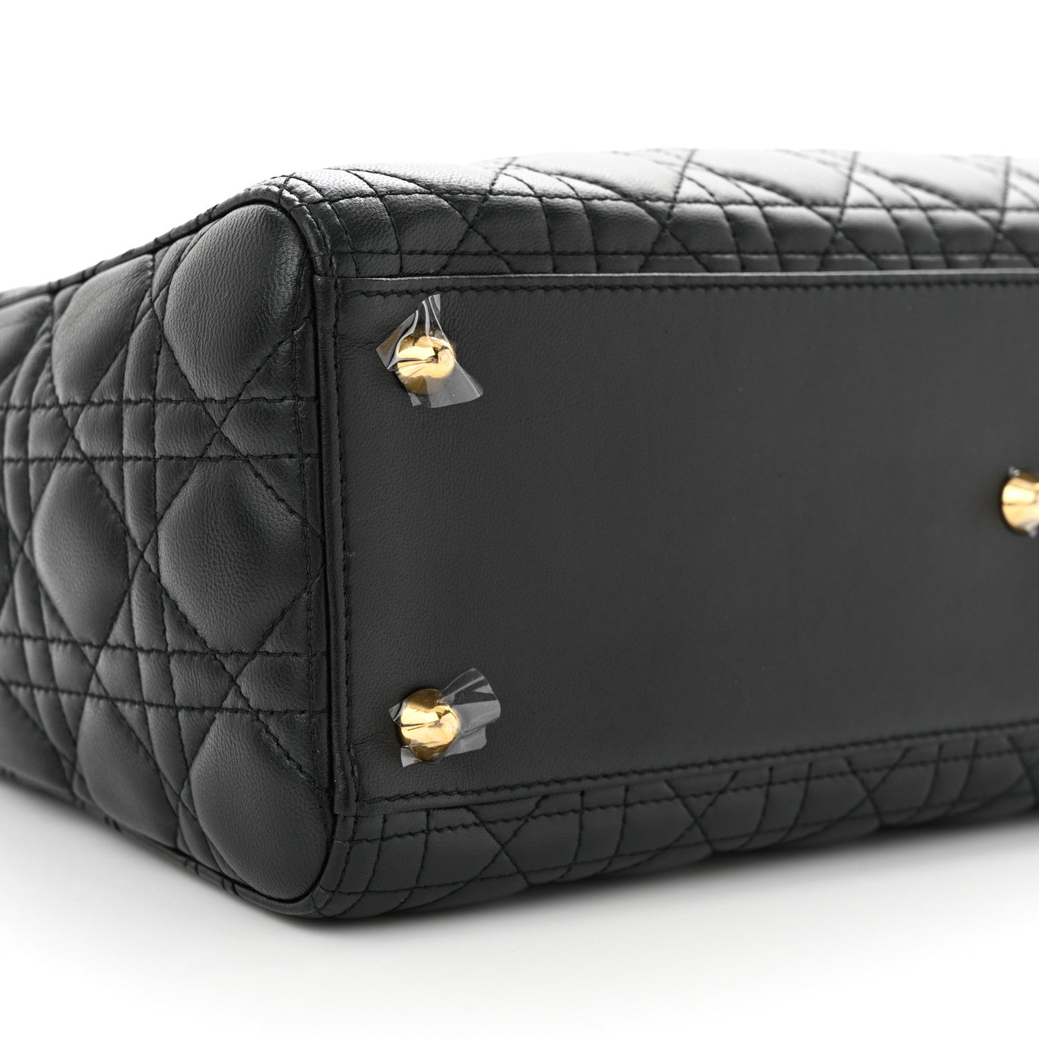 Christian Dior CHRISTIAN DIOR Lambskin Cannage Large Lady Dior Black 9 of 10
