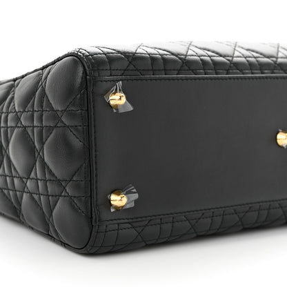 Christian Dior CHRISTIAN DIOR Lambskin Cannage Large Lady Dior Black 9 of 10