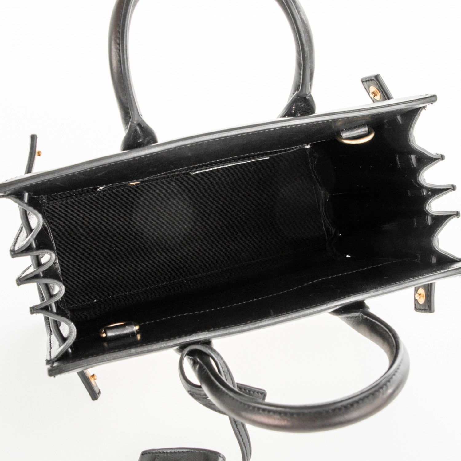 Saint Laurent Calfskin Bi-Color Nano Sac De Jour Porcellana Black 5 of 5