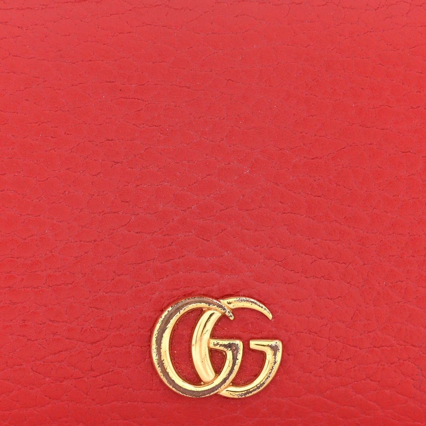 Dollar Calfskin GG Marmont Card Case Hibiscus Red