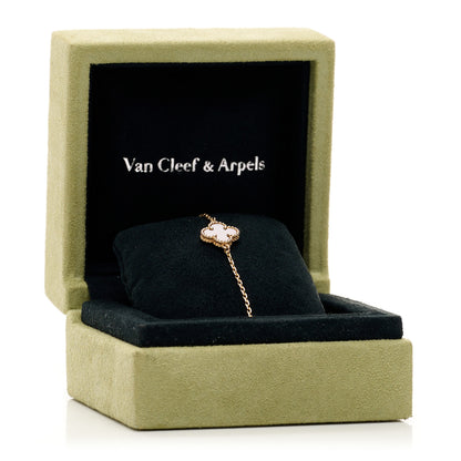 Van Cleef & Arpels 18K Rose Gold Carnelian Sweet Alhambra Bracelet 5 of 5