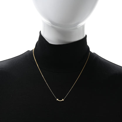 Tiffany 18K Yellow Gold Mini T Smile Pendant Necklace 3 of 5