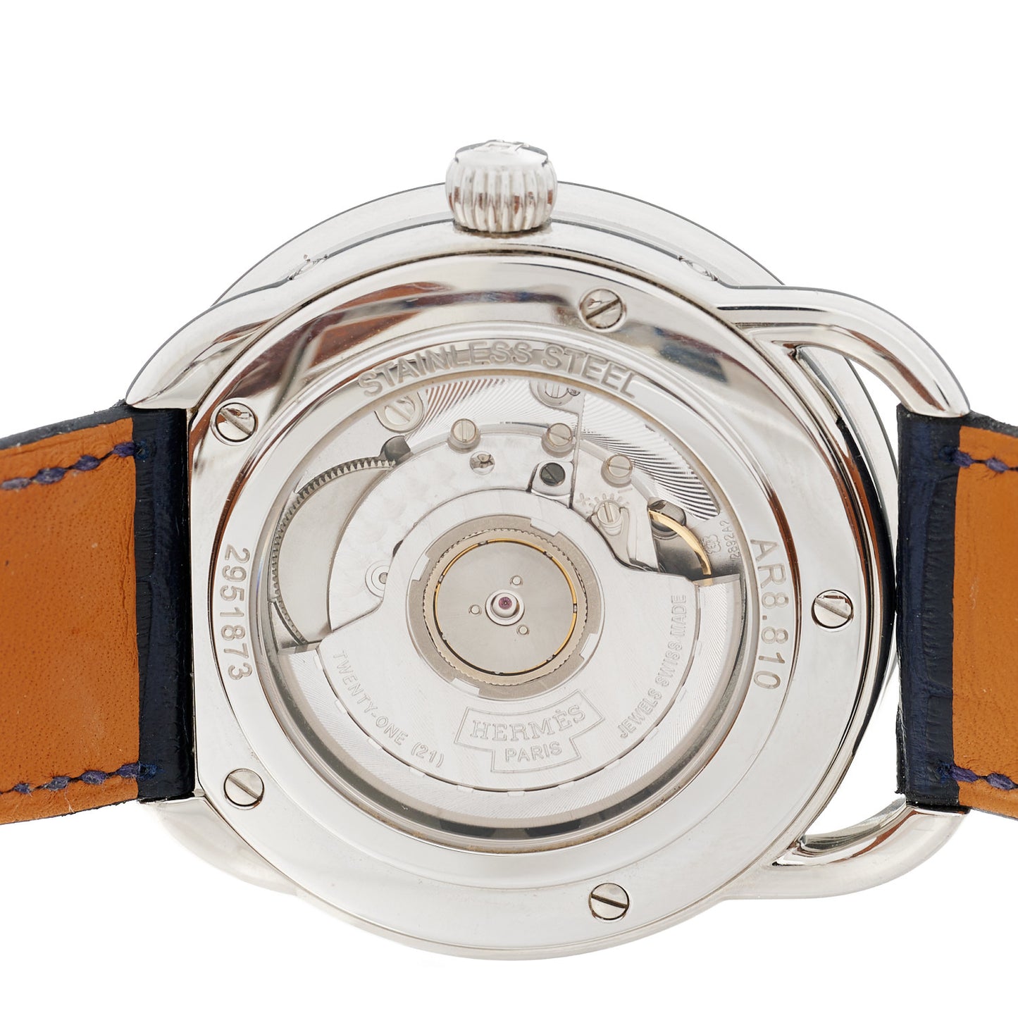 Stainless Steel Alligator 43mm Arceau Grande Lune Automatic Watch Bleu Abysse