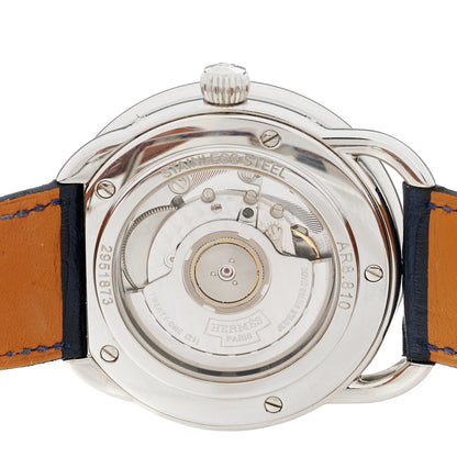 Hermes Stainless Steel Alligator 43mm Arceau Grande Lune Automatic Watch Bleu Abysse 4 of 4