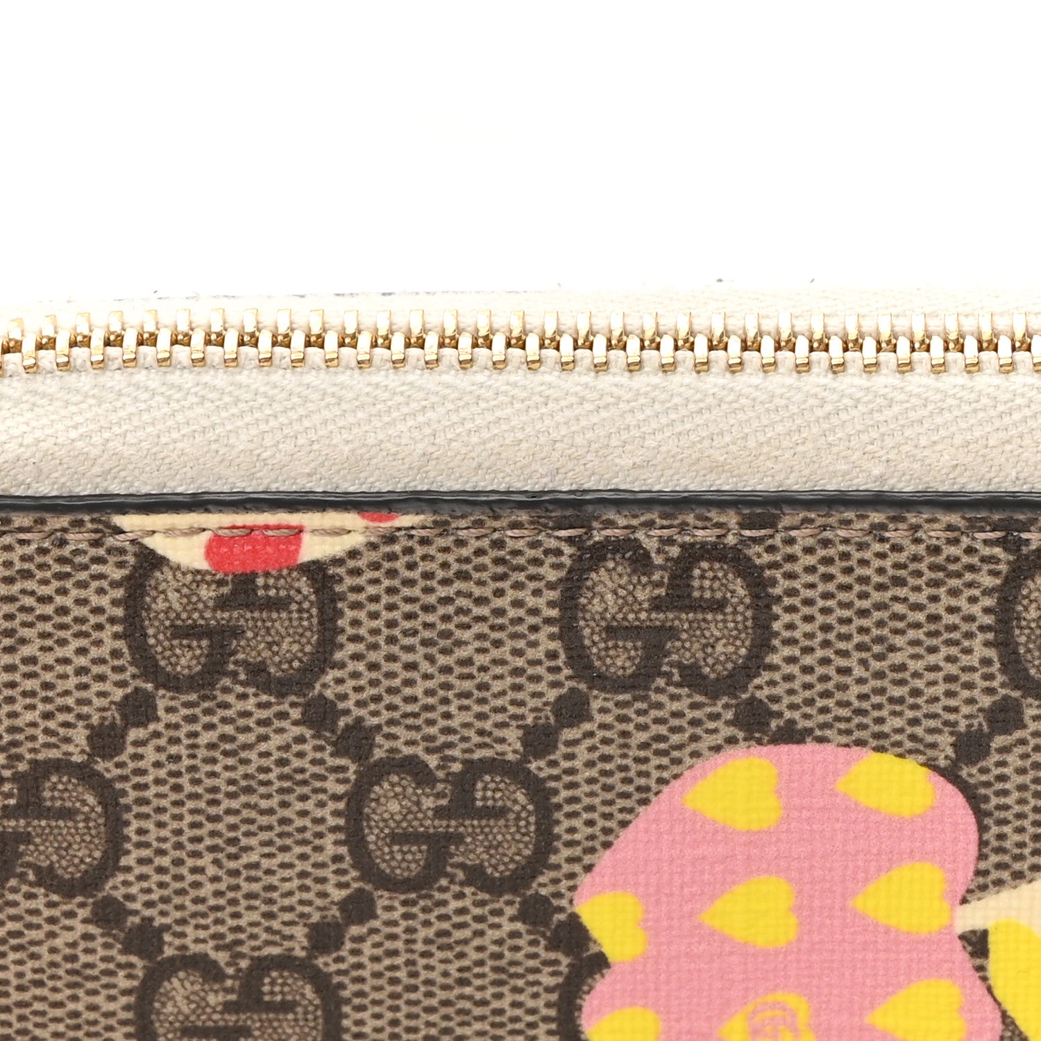 Gucci GG Supreme Monogram Les Pommes Zip Around Wallet Beige Multicolor Mystic White 10 of 13
