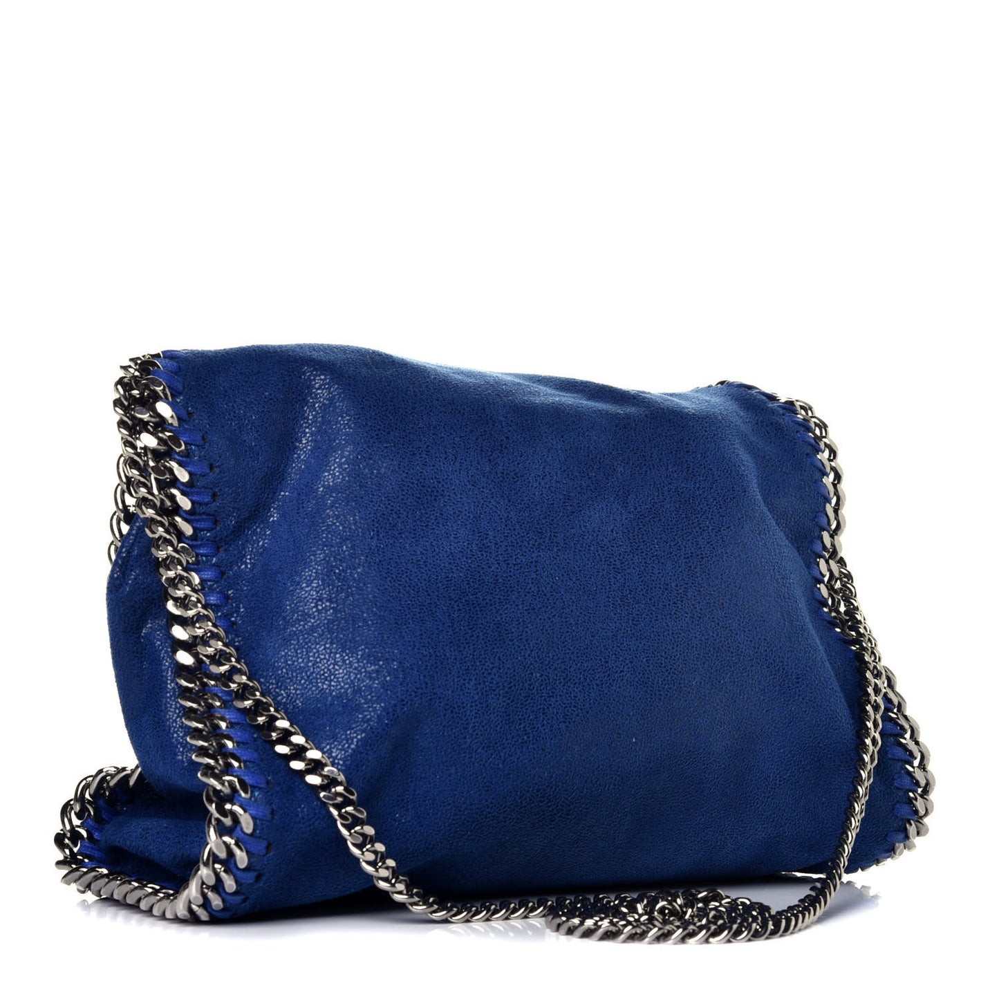 Shaggy Deer Mini Falabella Fold Over Tote Blue
