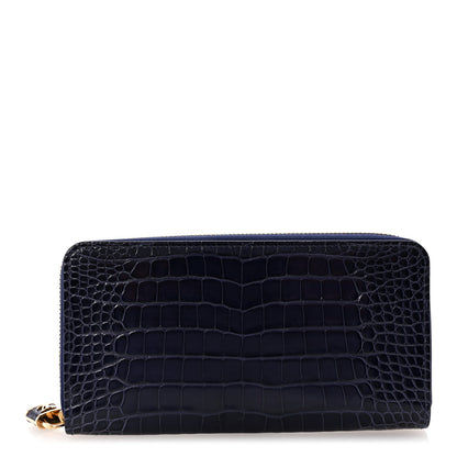 Louis Vuitton Matte Alligator Zippy Padlock Wallet Blue 1 of 6