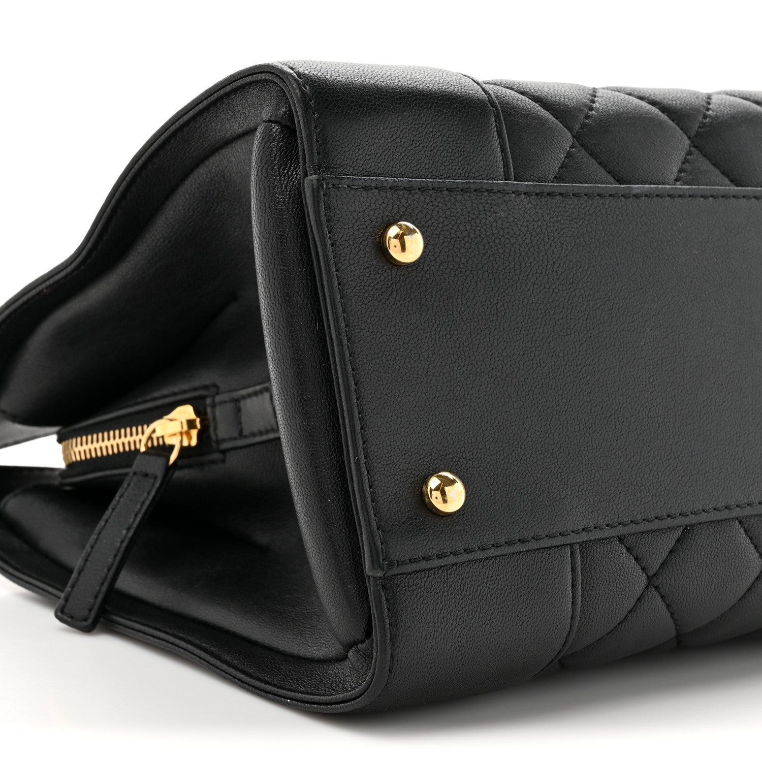 Chanel Sheepskin Quilted Mademoiselle Vintage Shopping Tote Black 10 of 17