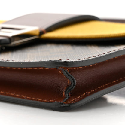Fendi Glazed Fabric Cotton Vitello King Aura FF 1974 Baguette Belt Pouch Tobacco Moro Mimosa Gianda 9 of 10