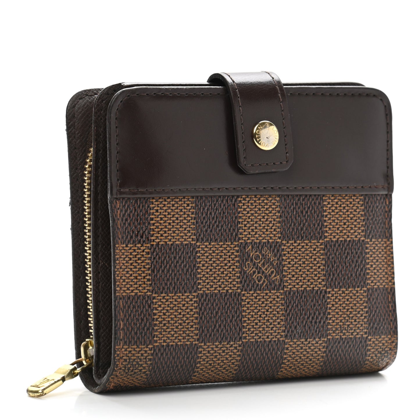 Damier Ebene Zippe Zipped Compact Wallet