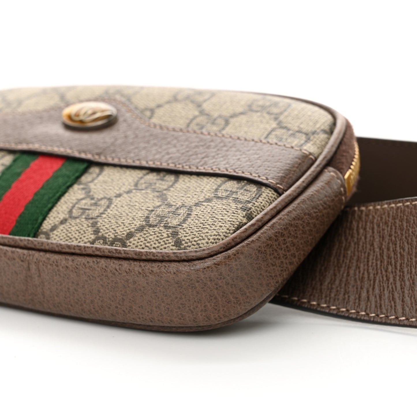 GG Supreme Monogram Ophidia Belted iPhone Case 85 34 Dark Brown