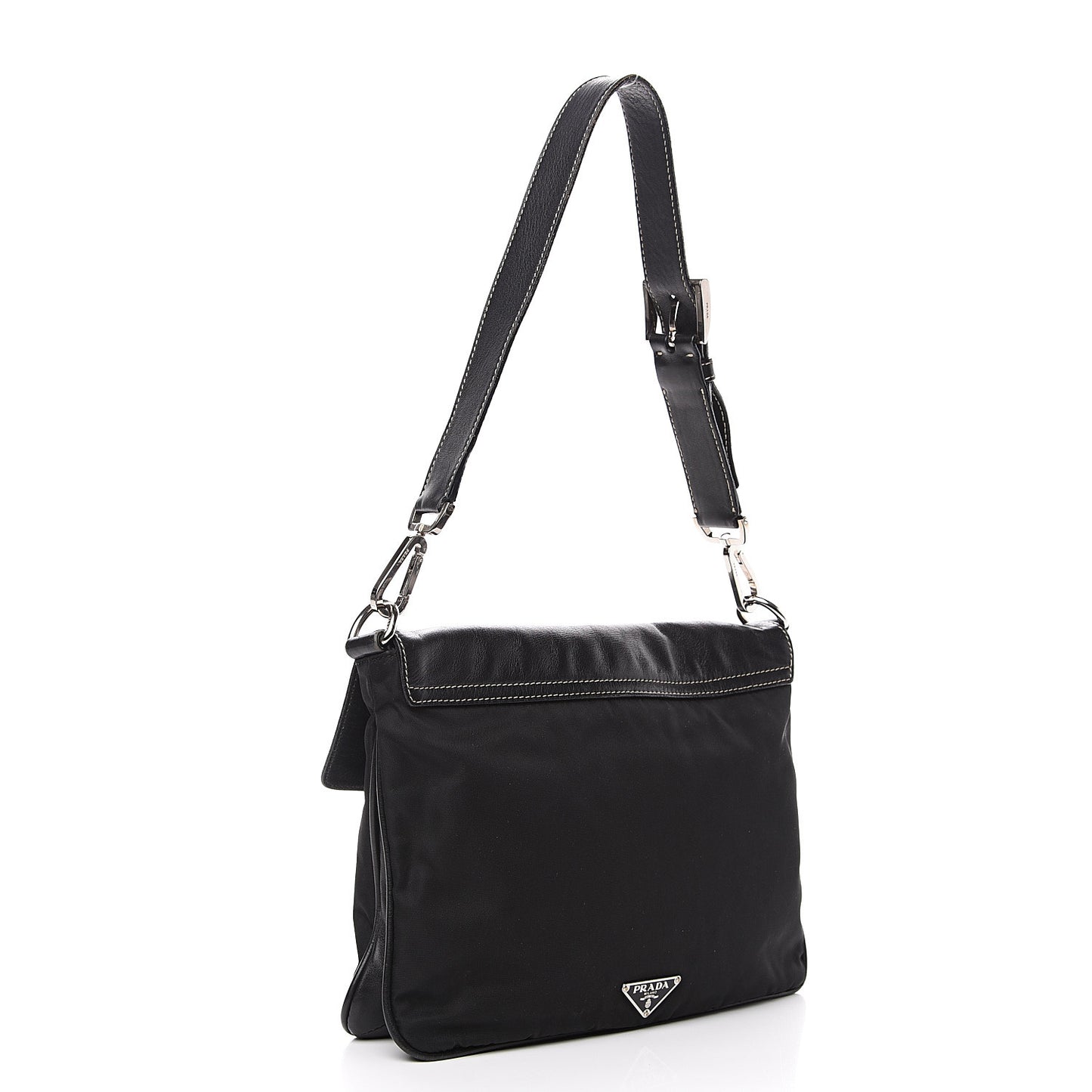 Tessuto Nylon Nappa Shoulder Bag Black