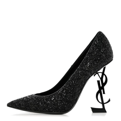 Saint Laurent Glitter Opyum 100 Pumps 37 Black 1 of 9