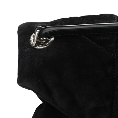 Saint Laurent Suede Quilted Medium Loulou Puffer Monogram Chain Satchel Black 11 of 12